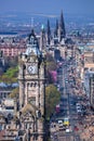 Old town Edinburgh with clock tower in Scotland Royalty Free Stock Photo