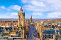 Old town Edinburgh and Edinburgh castle Royalty Free Stock Photo