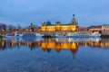 Old Town and Elba at night in Dresden, Germany Royalty Free Stock Photo