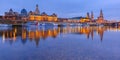 Old Town and Elba at night in Dresden, Germany Royalty Free Stock Photo