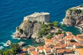 Old town in Europe on coast of Adriatic Sea. Dubrovnik. Croatia. Royalty Free Stock Photo