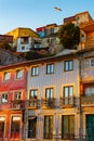 Old town facades sunset Porto Royalty Free Stock Photo