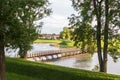 Bridge over the moat, in the old town in Fredrikstad, Norway Royalty Free Stock Photo