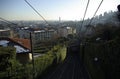 Old town funicular of city Bergamo in winter