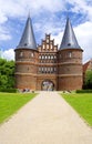 Old town gate in Lubeck Germany called Holstentor on public ground