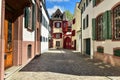 Old town Grossbasel. House Zum Delphin. Basel, Switzerland Royalty Free Stock Photo