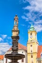 Old town hall and fountainin Bratislava