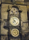 Old Town Hall Tower and Astronomical Clock at night Prague Czech Royalty Free Stock Photo