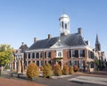 Old town hall in town of dokkum in dutch province of friesland on sunny summer morning Royalty Free Stock Photo