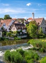 Old town of Harburg at the river WÃ¶rnitz Royalty Free Stock Photo