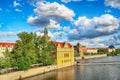 Old town and historical center of Prague. Czech Republic over river Vltava Royalty Free Stock Photo