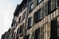 Shuttered windows in the morning in Bayonne France Royalty Free Stock Photo