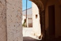 Old town in Istria, Croatia: Old alley with ancient house in the medieval town near Pula Royalty Free Stock Photo