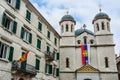 Wide angle photo of St. Nicholas church on St. Luke square in Kotor old town, Montenegro Royalty Free Stock Photo