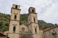 Old town Kotor in Montenegro. Kotow Tower with a clock built in 1166 Royalty Free Stock Photo