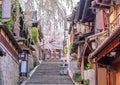 Old town Kyoto, sakura season in Japan