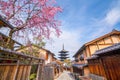 Old town Kyoto during sakura season