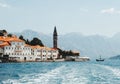 Amazing view at old town Perast in Montenegro