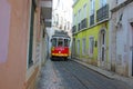 Old town of lisbon alfama in portugal, with the historic tramway no. 28