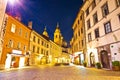 Old town of Ljubljana colorful street and architecture evening v Royalty Free Stock Photo