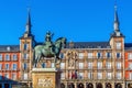 Old town Madrid, Spain\'s Plaza Mayor Royalty Free Stock Photo