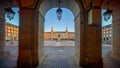 Old town Madrid, Spain\'s Plaza Mayor Royalty Free Stock Photo