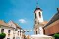 Old town main square and Blagovestenska Church in Szentendre, Hungary Royalty Free Stock Photo