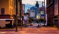 Old Town Mall and view of buildings in Baltimore, Maryland. Royalty Free Stock Photo