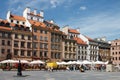 Old town market square with colorful historical buildings, Warsaw, Poland