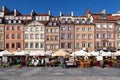 Old town market square historical buildings facade, Warsaw, Poland