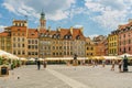 Old Town Market Square with Mermaid Statue - a symbol of the city of Warsaw at the Old Town Market Square, Poland Royalty Free Stock Photo