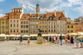 Old Town Market Square with Mermaid Statue - a symbol of the city of Warsaw at the Old Town Market Square, Poland Royalty Free Stock Photo