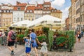 Old Town Market Square in Warsaw, Poland, is a bustling local gathering place and a symbol of the city\'s resilience