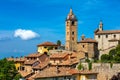 Old town of Monforte d`Alba under blue sky in Italy Royalty Free Stock Photo