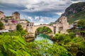 Old town of Mostar with famous Old Bridge Stari Most, Bosnia and Herzegovina Royalty Free Stock Photo