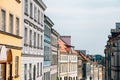 Old town Mostowa street colorful buildings in Warsaw, Poland Royalty Free Stock Photo