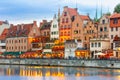 Old Town and Motlawa River in Gdansk, Poland Royalty Free Stock Photo