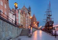 Old Town and Motlawa River in Gdansk, Poland Royalty Free Stock Photo