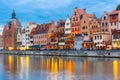 Old Town and Motlawa River in Gdansk, Poland Royalty Free Stock Photo