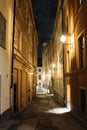 Evening in the Old Town in Stockholm Royalty Free Stock Photo