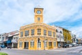 Old town or old buildings with clock tower in Sino Portuguese style