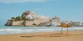 old town of Peniscola, Spain, panoramic format Royalty Free Stock Photo