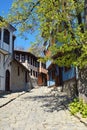Historical street and passage in Plovdiv old town , Bulgaria Royalty Free Stock Photo