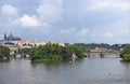 Old town Prague cityscape Vltava riverside Czech