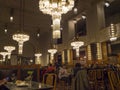 Old town, PRAGUE, CZECH REPUBLIC, January 5, 2020: Interior of famous cafe Kavarna Obecni dum in Art Nouveau style Royalty Free Stock Photo