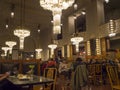 Old town, PRAGUE, CZECH REPUBLIC, January 5, 2020: Interior of famous cafe Kavarna Obecni dum in Art Nouveau style Royalty Free Stock Photo