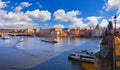 Old town of Prague, Czech Republic over river Vltava with Royalty Free Stock Photo