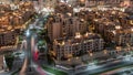 The Old Town residential buildings aerial timelapse in Downtown Dubai, UAE Royalty Free Stock Photo