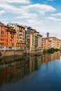 Old town and river Arno, Florence, Italy Royalty Free Stock Photo