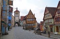 old town Rothenburg ob der Tauber Ploenlein with Kobolzeller Steige and Spitalgasse, Bavaria